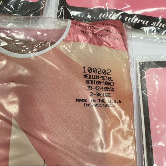 Lot of 5 Silkies Nylons size Medium Mocha x 4 100203  Honey Beige x 1 100202 - Picture 5 of 7